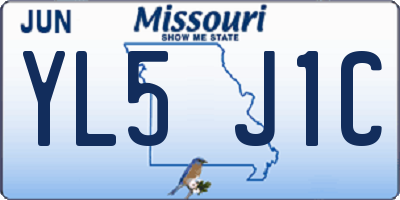 MO license plate YL5J1C