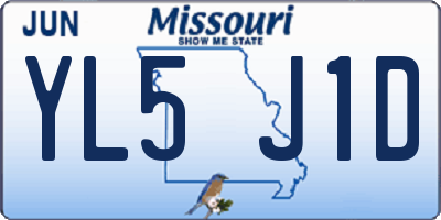 MO license plate YL5J1D