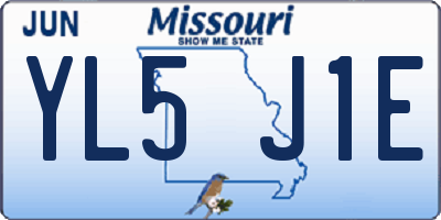 MO license plate YL5J1E