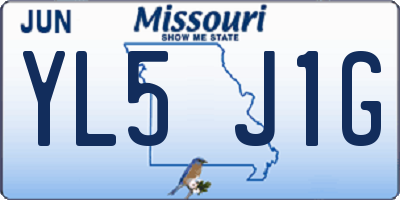 MO license plate YL5J1G
