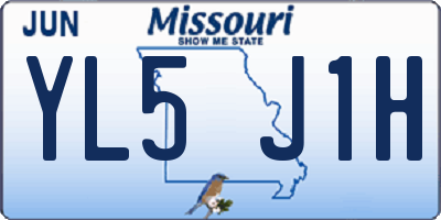 MO license plate YL5J1H