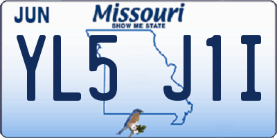 MO license plate YL5J1I