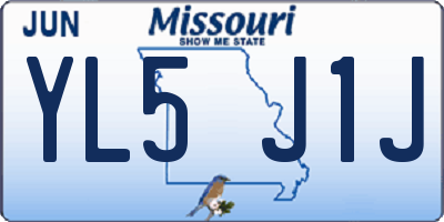 MO license plate YL5J1J