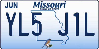 MO license plate YL5J1L