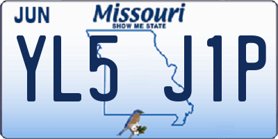 MO license plate YL5J1P