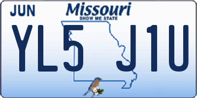 MO license plate YL5J1U