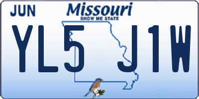 MO license plate YL5J1W