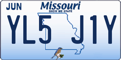 MO license plate YL5J1Y