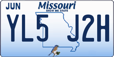 MO license plate YL5J2H