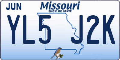 MO license plate YL5J2K