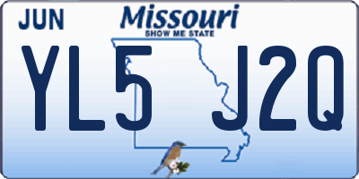 MO license plate YL5J2Q