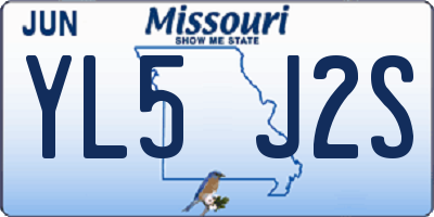 MO license plate YL5J2S