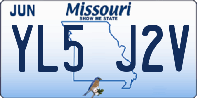 MO license plate YL5J2V