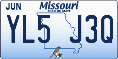 MO license plate YL5J3Q