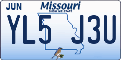 MO license plate YL5J3U