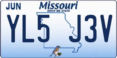 MO license plate YL5J3V