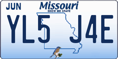 MO license plate YL5J4E