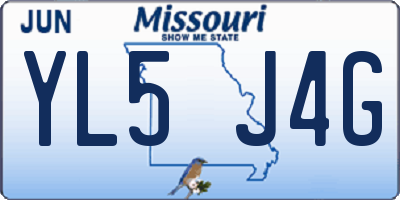 MO license plate YL5J4G