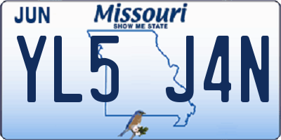 MO license plate YL5J4N