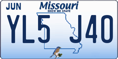 MO license plate YL5J4O