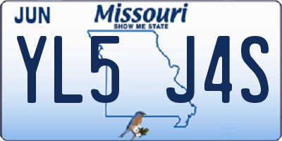 MO license plate YL5J4S