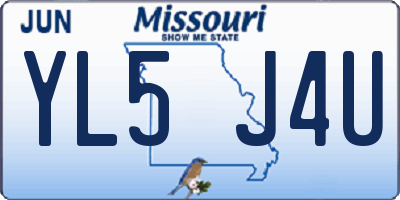 MO license plate YL5J4U
