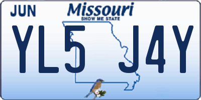 MO license plate YL5J4Y