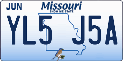 MO license plate YL5J5A