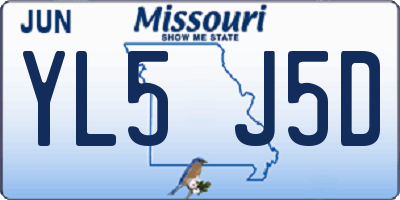 MO license plate YL5J5D
