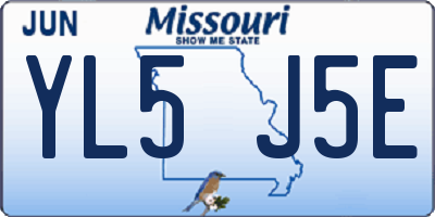 MO license plate YL5J5E
