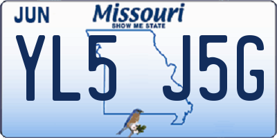 MO license plate YL5J5G