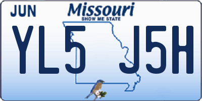 MO license plate YL5J5H