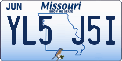 MO license plate YL5J5I