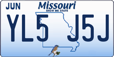 MO license plate YL5J5J
