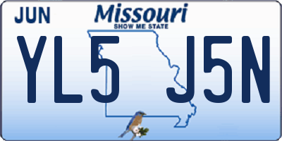 MO license plate YL5J5N