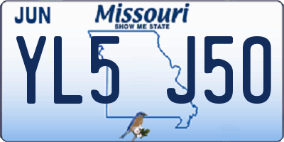 MO license plate YL5J5O