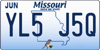 MO license plate YL5J5Q