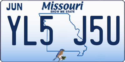 MO license plate YL5J5U