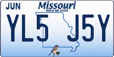 MO license plate YL5J5Y