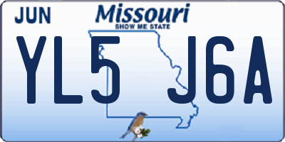 MO license plate YL5J6A