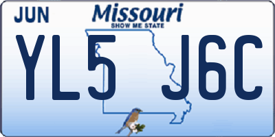 MO license plate YL5J6C