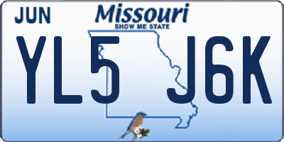 MO license plate YL5J6K