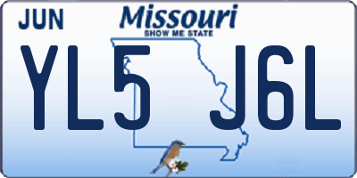 MO license plate YL5J6L