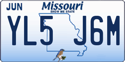 MO license plate YL5J6M