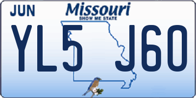 MO license plate YL5J6O