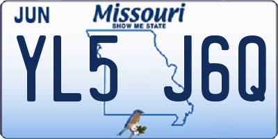 MO license plate YL5J6Q