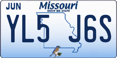 MO license plate YL5J6S