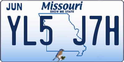 MO license plate YL5J7H