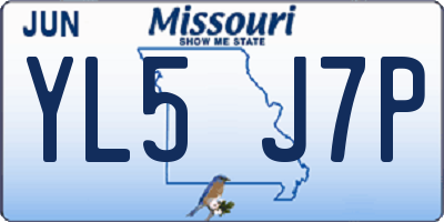 MO license plate YL5J7P