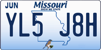 MO license plate YL5J8H